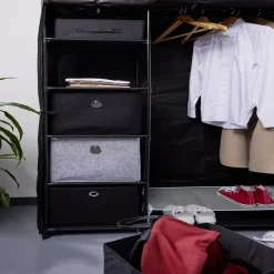 Gifi Rangement|Panière Box Cube 31x15x31cm noir