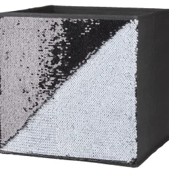 Gifi Rangement|Panière Box Cube 31x29x31cm sequins noir