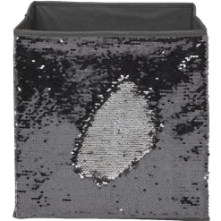 Gifi Rangement|Panière Box Cube 31x29x31cm sequins noir