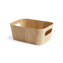 Gifi Rangement|Panière carton et papier imitation bois 26x18xH11cm