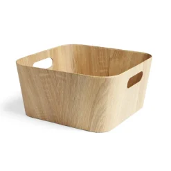Gifi Rangement|Panière carton et papier imitation bois 30x30xH15cm