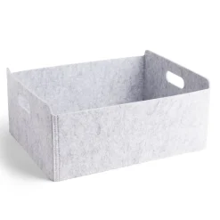 Gifi Rangement|Panière coton effet feutrine 39x30,5x17cm gris