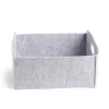 Gifi Rangement|Panière coton effet feutrine 31x25x15cm gris