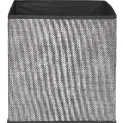 Gifi Rangement|Panière cube de rangement effet papier noir