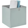 Gifi Rangement|Panière cube vert d'eau et gris clair
