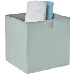 Gifi Rangement|Panière cube vert d'eau et gris clair