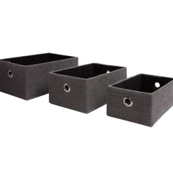 Gifi Rangement|Panière déco empilable grise x3