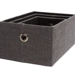 Gifi Rangement|Panière déco empilable grise x3