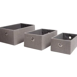 Gifi Rangement|Panière déco empilable grise X3