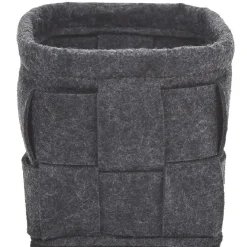 Gifi Rangement|Panière déco feutrine tressée gris anthracite x4