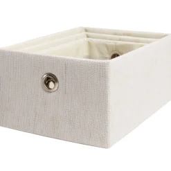 Gifi Rangement|Panière déco pliable blanche X3