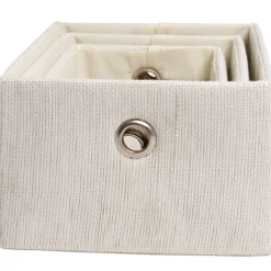 Gifi Rangement|Panière déco pliable blanche X3