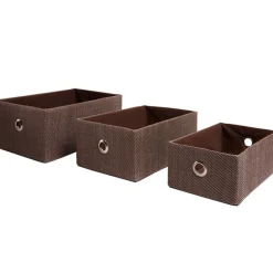 Gifi Rangement|Panière déco pliable chocolat X3