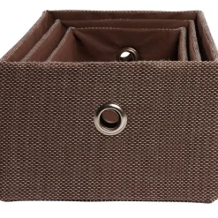 Gifi Rangement|Panière déco pliable chocolat X3