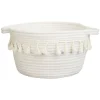 Gifi Rangement|Panière déco pompons coton blanc
