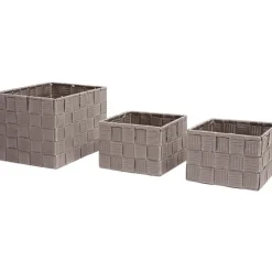 Gifi Rangement|Panière déco taupe X3