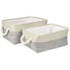 Gifi Rangement|Panière de rangement beige et grise x 2