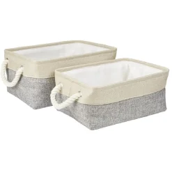 Gifi Rangement|Panière de rangement beige et grise x 2