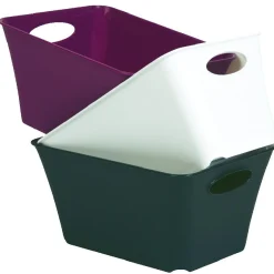 Gifi Rangement|Panière de rangement blanche 1,5 L