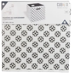 Gifi Rangement|Panière de rangement carré Box Cube x2