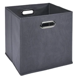 Gifi Rangement|Panière de rangement carrée poignée métallique x2