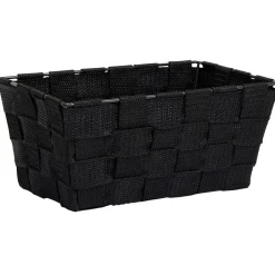 Gifi Rangement|Panière de rangement carrée tissu tressé gris 21,5x21,5xH12cm