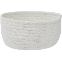 Gifi Rangement|Panière de rangement coton blanc Ø22xH11cm