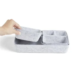 Gifi Rangement|Panière de rangement en feutrine lot de 5 tailles