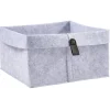 Gifi Rangement|Panière de rangement feutrine gris 25x25xH18cm