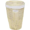 Gifi Rangement|Panière de rangement Gina imitation rotin plastique beige Ø40xH55cm