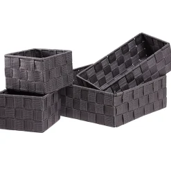 Gifi Rangement|Panière de rangement grise X4