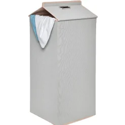 Gifi Rangement|Panière de rangement haute gris clair et rose pale