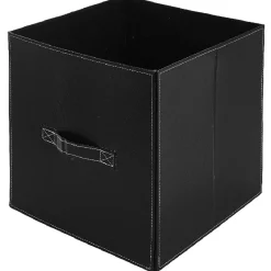 Gifi Rangement|Panière de rangement noir à poignée