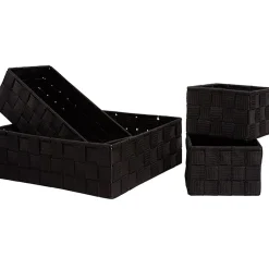 Gifi Rangement|Panière de rangement noire X4