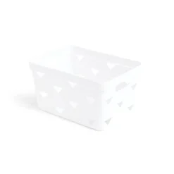 Gifi Rangement|Panière de rangement plastique blanc 26x14xH18cm - modèle moyen