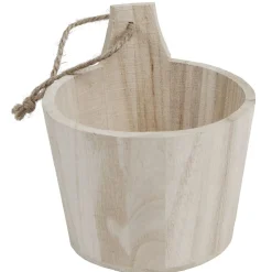 Gifi Rangement|Panière de rangement ronde à poser ou à suspendre en bois