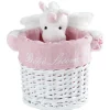 Gifi Rangement|Panière de rangement ronde enfant licorne blanc rose 18 cm