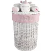 Gifi Rangement|Panière de rangement ronde enfant licorne blanc rose 45 cm