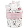 Gifi Rangement|Panière de rangement ronde enfant licorne blanc rose 18 cm