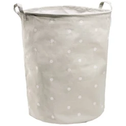 Gifi Rangement|Panière de rangement ronde avec poignées enfant gris motif blanc