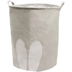 Gifi Rangement|Panière de rangement ronde avec poignées enfant gris motif blanc