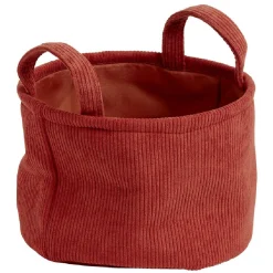 Gifi Rangement|Panière de rangement ronde velours Marron - Ø22xH16 cm