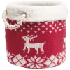 Gifi Rangement|Panière de rangement style chaussette de Noël rouge et blanc Ø25xH25cm