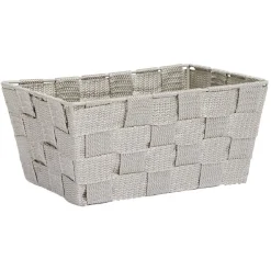 Gifi Rangement|Panière de rangement tressée gris clair Taille S - 21,5x10xH14cm
