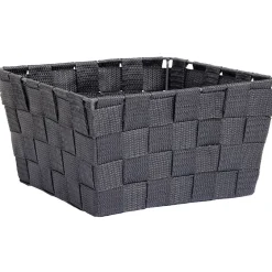 Gifi Rangement|Panière de rangement tressée gris foncé Taille L - 21,5x12xH21,5cm