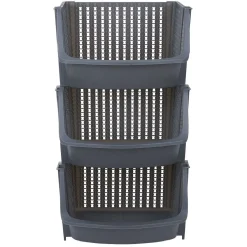 Gifi Rangement|Panière de rangement x3 gris