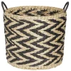 Gifi Rangement|Panière design chevrons noir naturel Ø35xH30 cm - ZEBRA