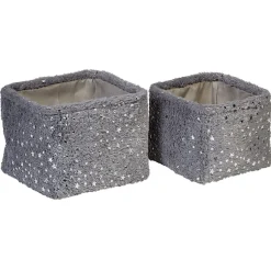 Gifi Rangement|Panière effet fourrure étoile brillante