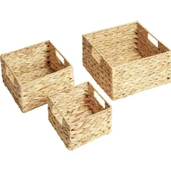 Gifi Rangement|Panière en jacinthe tressée x 3