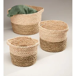 Gifi Rangement|Panière en jacinthe végétale x 3